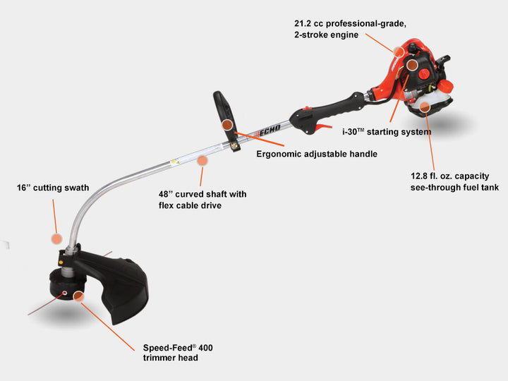 ECHO GT-225SF CURVED SHAFT TRIMMER