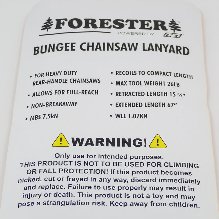 FORESTER 67" GREEN CHAINSAW CLIMBING ARBORIST LANYARD