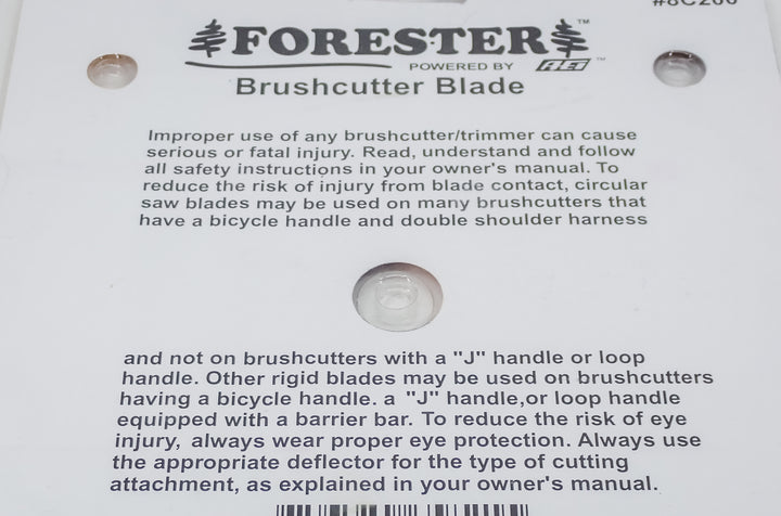 FORESTER 8" DIAMETER 80-TOOTH BRUSHCUTTER BLADE 20MM ARBOR