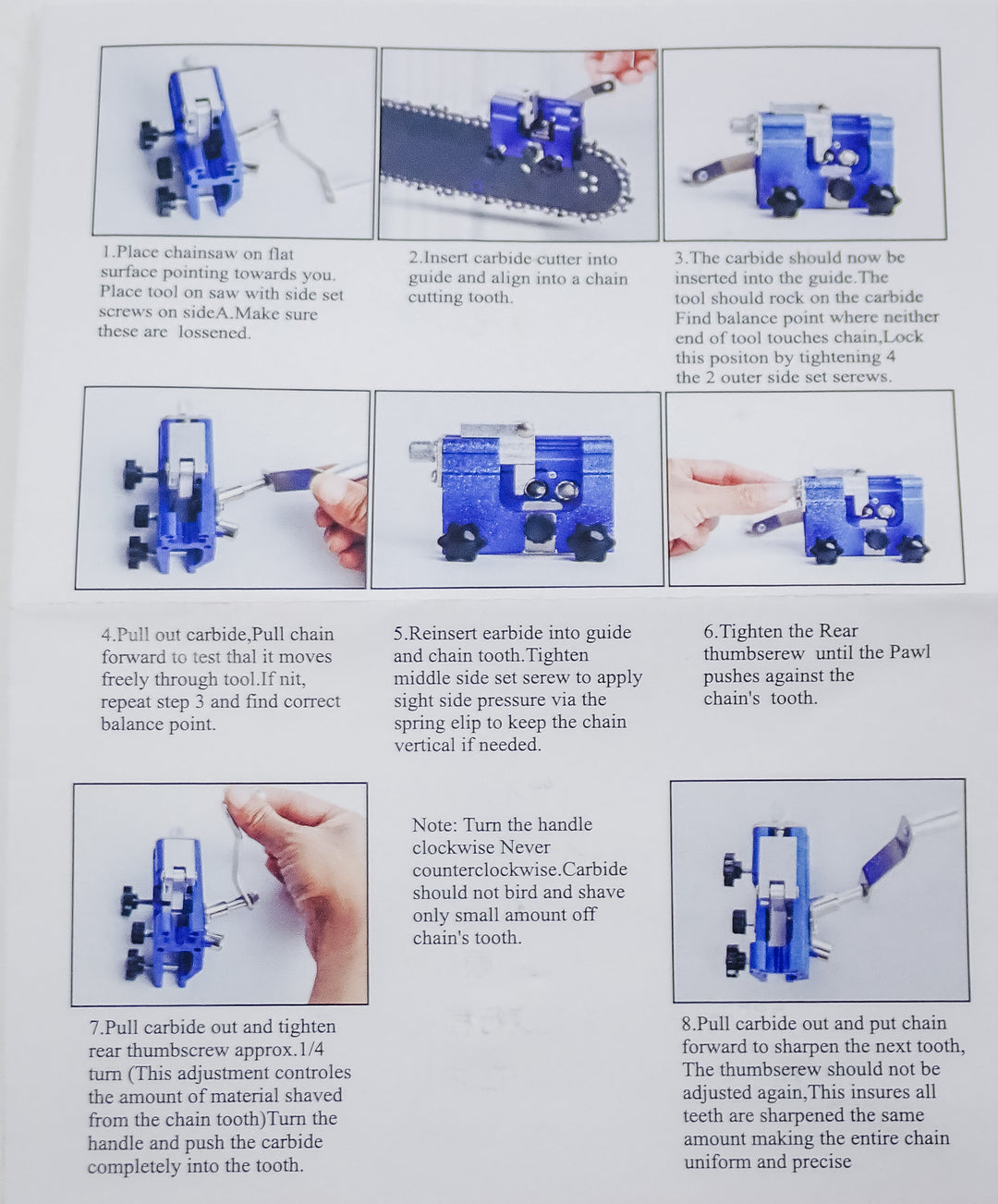 DUKE'S CHAINSAW CHAIN SHARPENING TOOL JIG KIT WORKS WITH STIHL, HUSQVARNA, OREGON