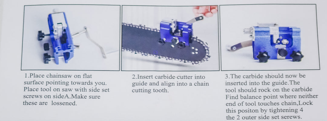 DUKE'S CHAINSAW CHAIN SHARPENING TOOL JIG KIT WORKS WITH STIHL, HUSQVARNA, OREGON