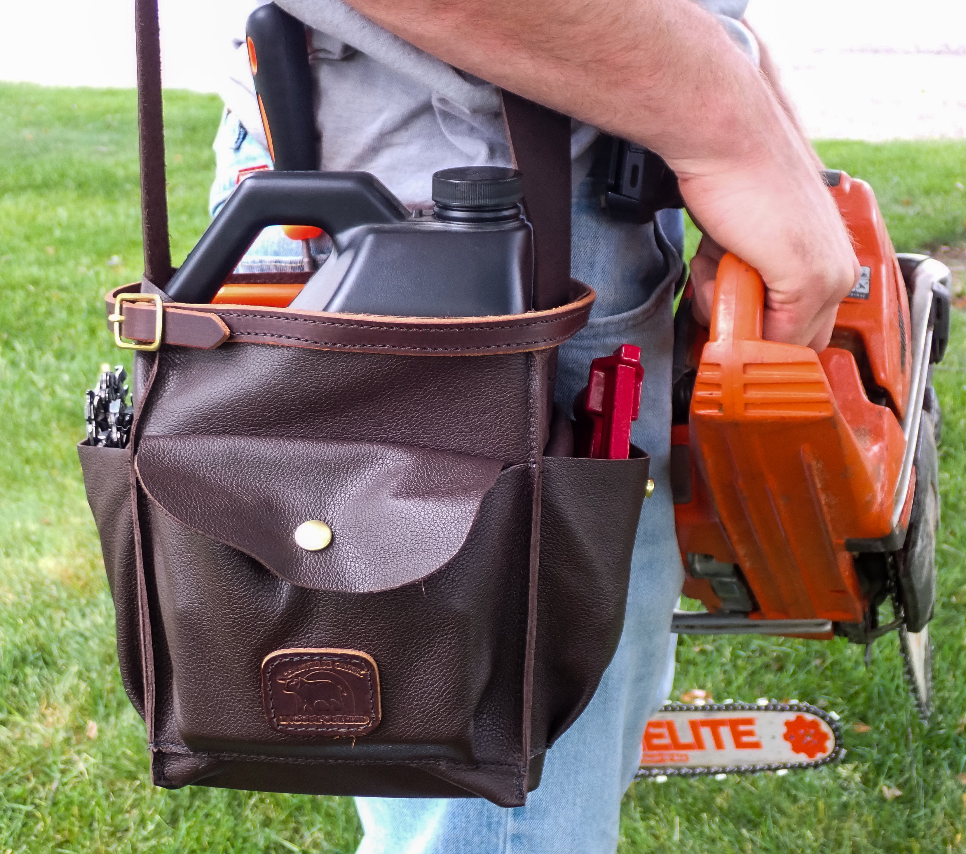 Leather tool tote hot sale