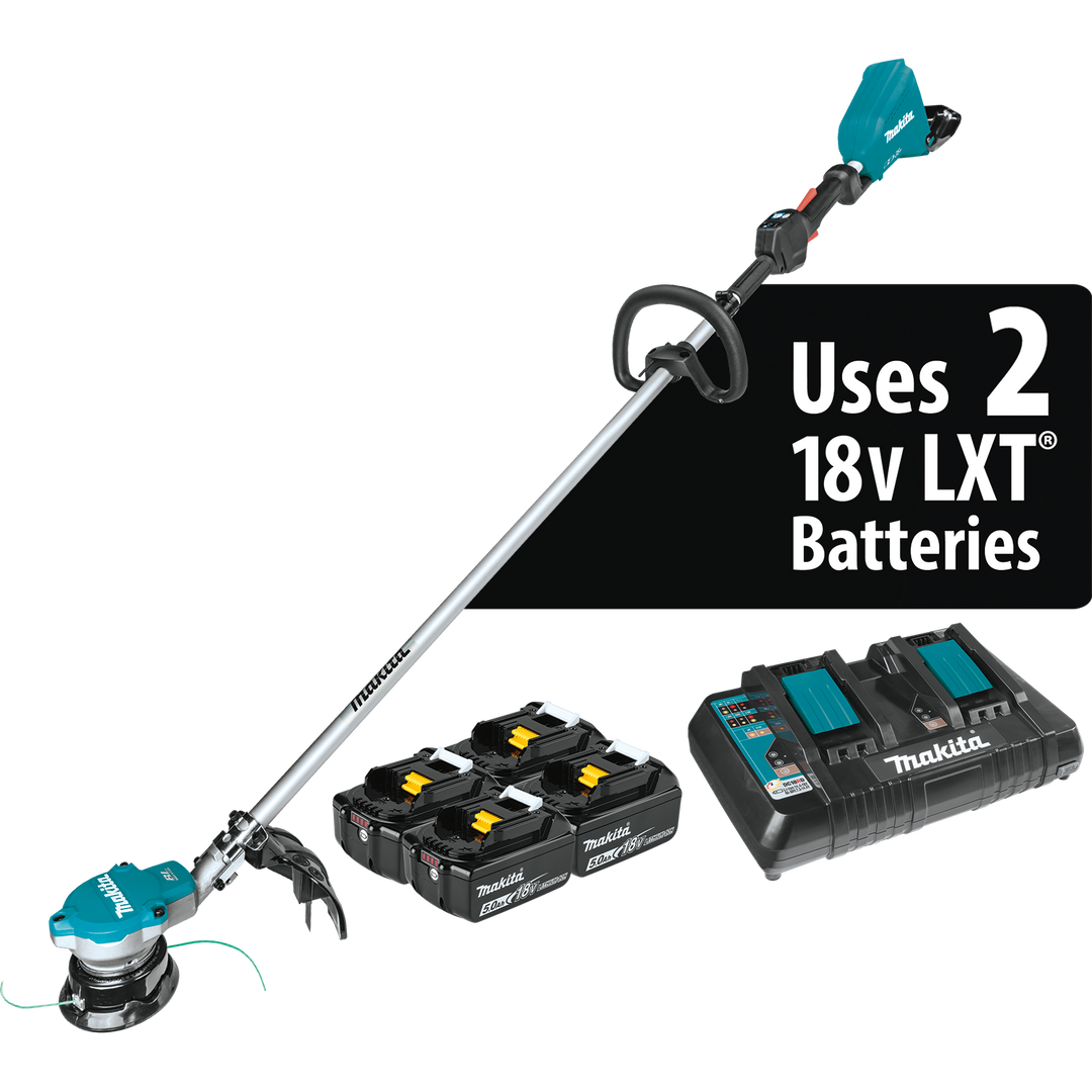 MAKITA 36V (18V X2) LXT® Brushless String Trimmer Kit with 4 Batteries (5.0Ah) XRU15PT1